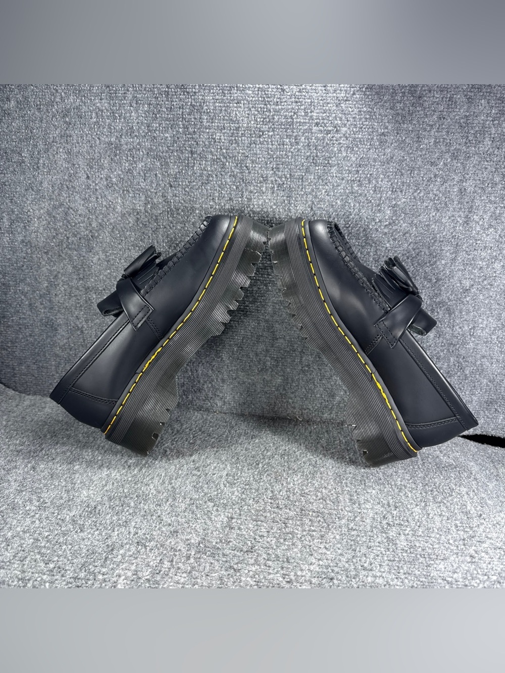 Dr. Martens Loafers Womens 8 Black Adrian Quad Platform Tassel Smooth Leather - Picture 5 of 9